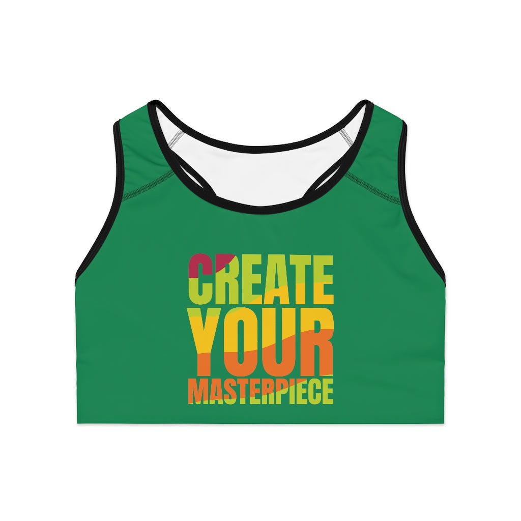 Create Your Masterpiece Sports Bra - Green