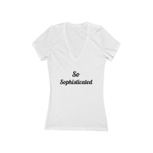 Load image into Gallery viewer, So Sophisticated Women&#39;s Jersey Short Sleeve Deep V-Neck Tee
