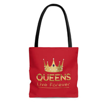 将图片加载到图库查看器，Queens Live Forever Red AOP Tote Bag
