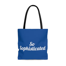 Load image into Gallery viewer, So Sophisticated Blue AOP Tote Bag
