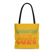 Cargar imagen en el visor de la galería, Education is the Cure Yellow Tote Bag

