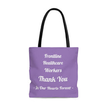 将图片加载到图库查看器，Frontline Healthcare Workers Thank You Purple AOP Tote Bag
