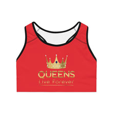 将图片加载到图库查看器，Queens Live Forever Sports Bra - Red
