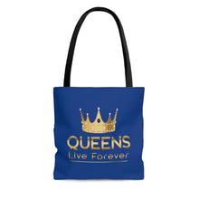 将图片加载到图库查看器，Queens Live Forever Blue AOP Tote Bag
