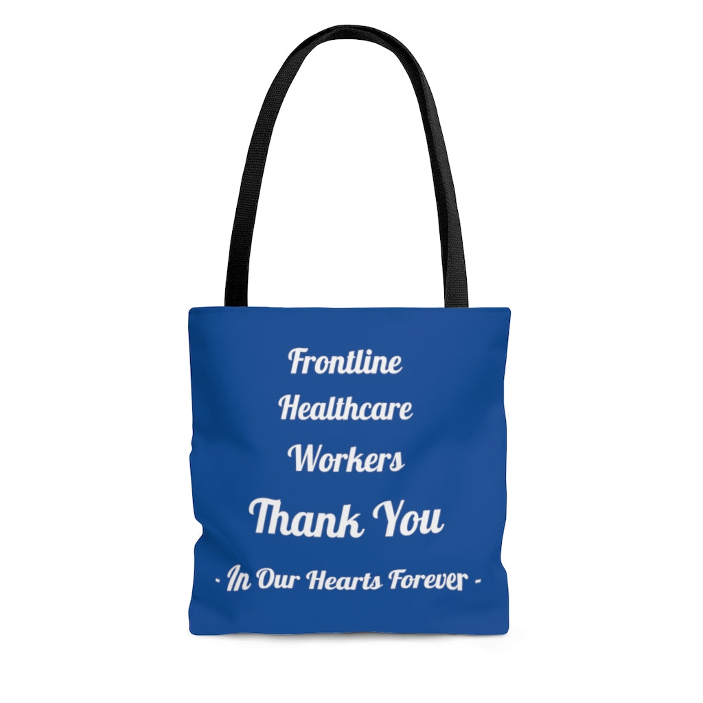 Frontline Healthcare Workers Thank You Blue AOP Tote Bag