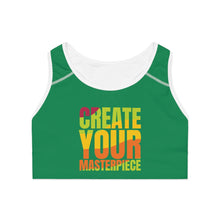 Load image into Gallery viewer, Create Your Masterpiece Sports Bra - Green
