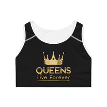 Load image into Gallery viewer, Queens Live Forever Sports Bra - Black
