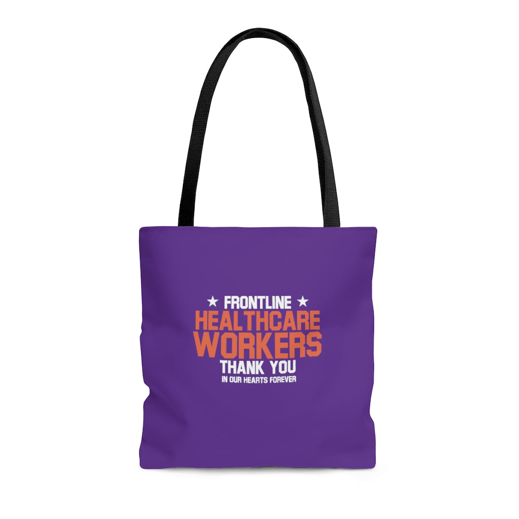 Frontline Healthcare Workers (version 2) Thank You Purple AOP Tote Bag
