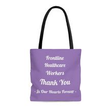 Cargar imagen en el visor de la galería, Frontline Healthcare Workers Thank You Purple AOP Tote Bag
