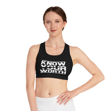 Load image into Gallery viewer, Know Your Worth Sports Bra - Black
