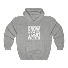 Load image into Gallery viewer, Know Your Worth (version 2) Unisex Heavy Blend™ Hooded Sweatshirt
