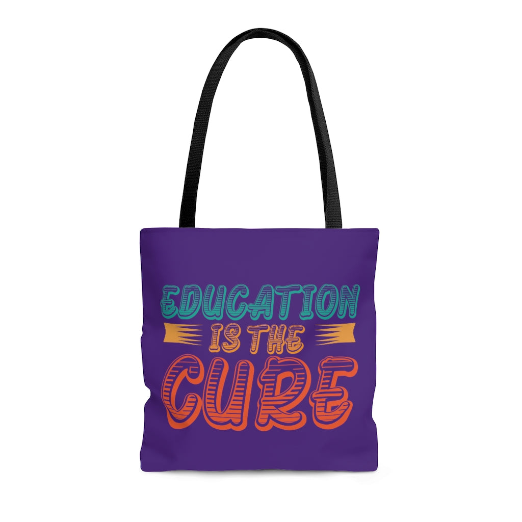 Education is the Cure Purple Tote Bag