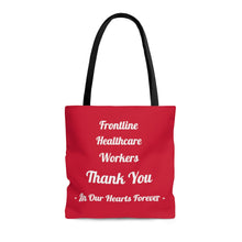 画像をギャラリービューアに読み込む, Frontline Healthcare Workers Thank You Red AOP Tote Bag
