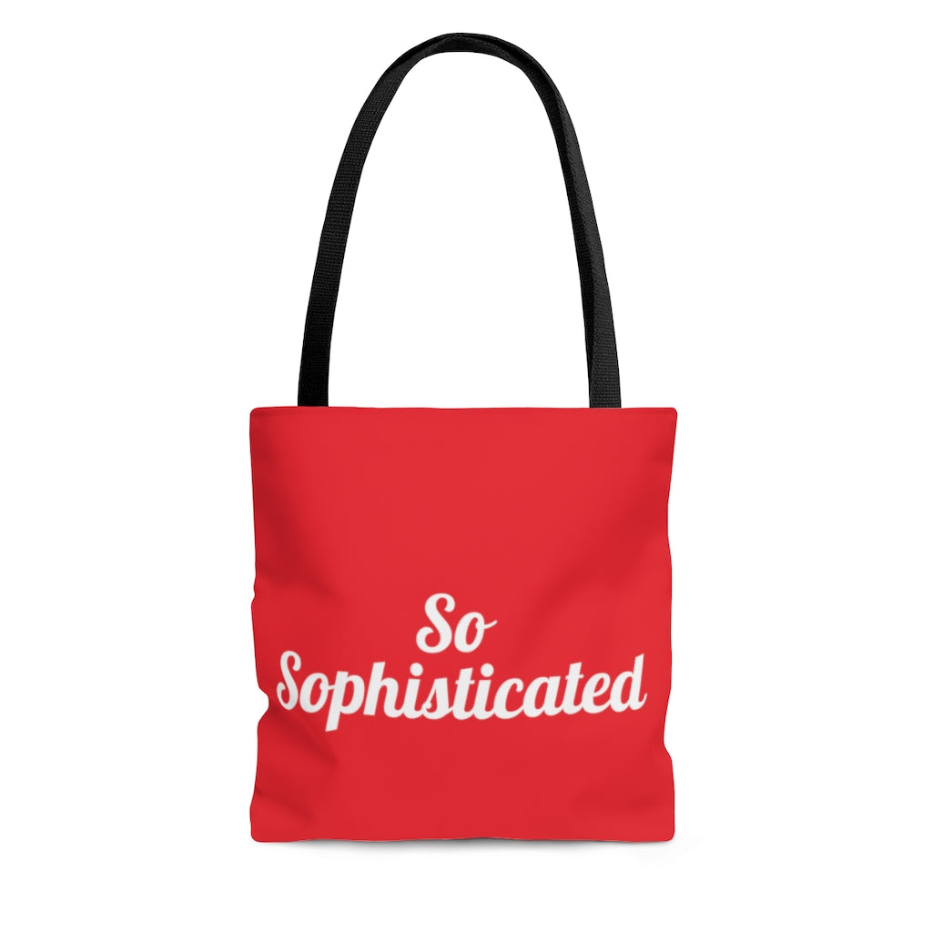 So Sophisticated Red AOP Tote Bag