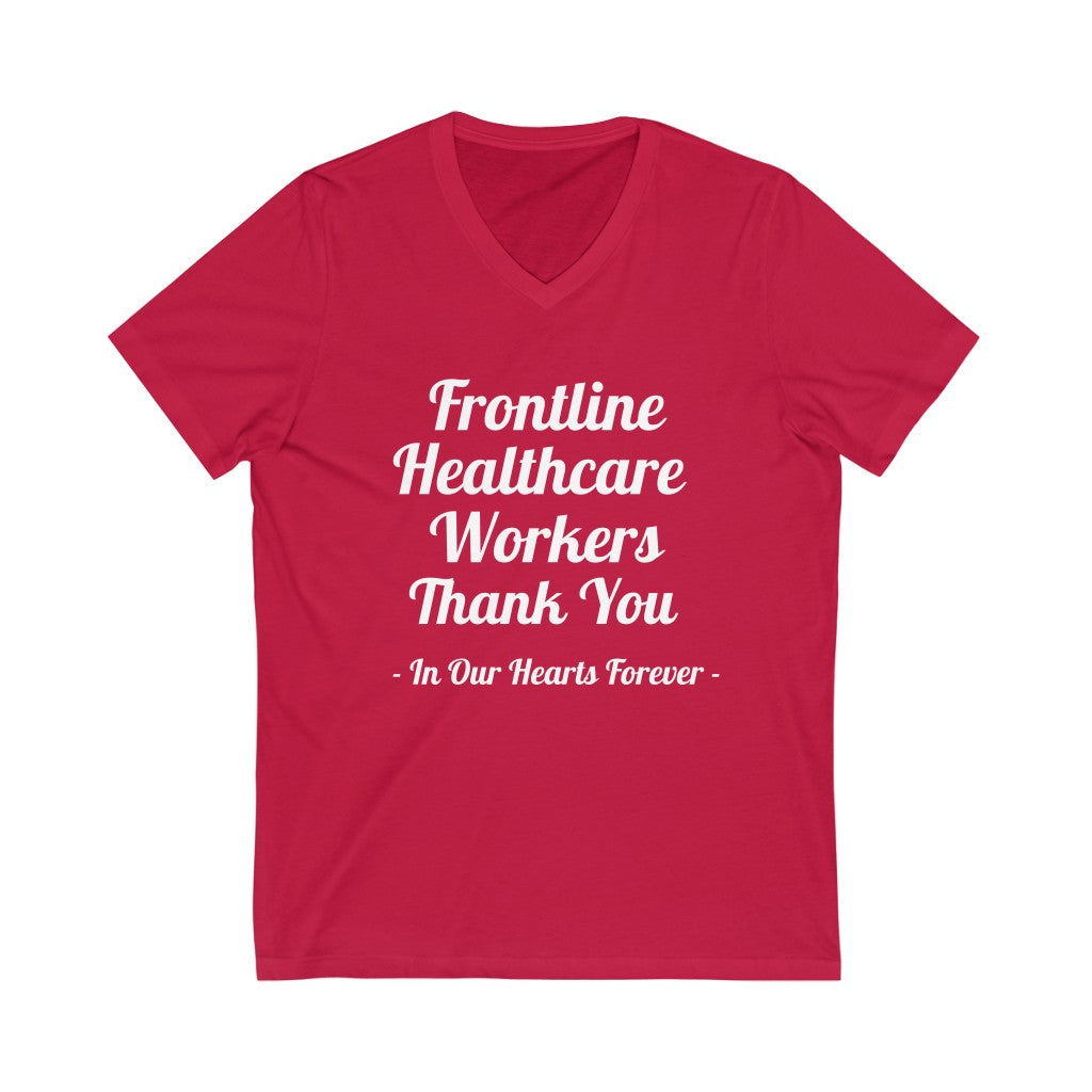 Frontline Healthcare Workers Thank You Unisex Jersey Short Sleeve V-Neck Tee