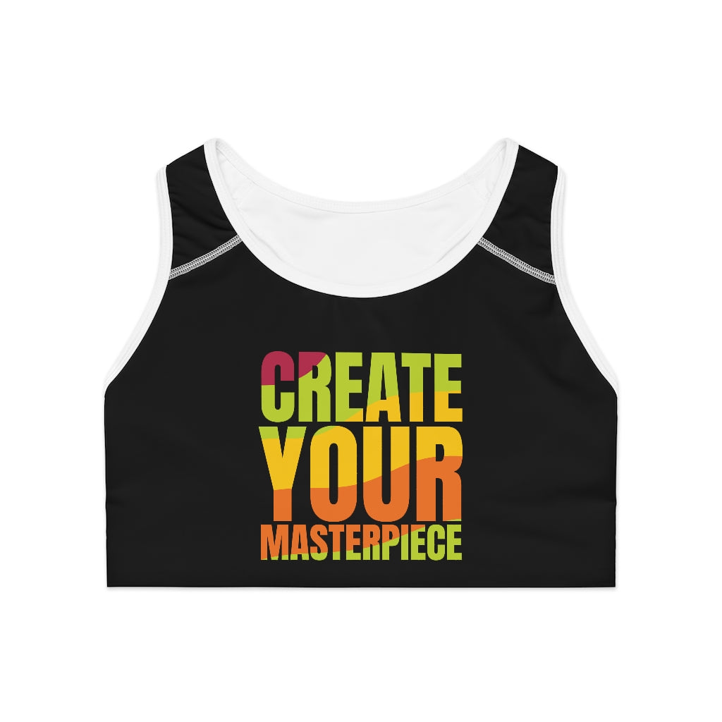 Create Your Masterpiece Sports Bra - Black