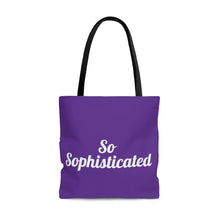 Cargar imagen en el visor de la galería, So Sophisticated Purple AOP Tote Bag
