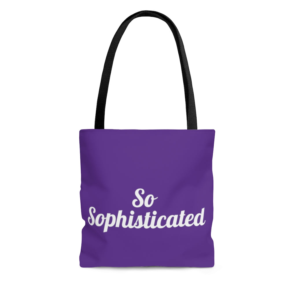 So Sophisticated Purple AOP Tote Bag