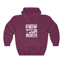 Load image into Gallery viewer, Know Your Worth (version 2) Unisex Heavy Blend™ Hooded Sweatshirt
