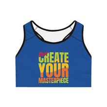 将图片加载到图库查看器，Create Your Masterpiece Sports Bra - Blue
