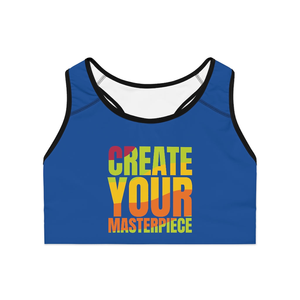 Create Your Masterpiece Sports Bra - Blue