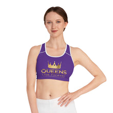 Load image into Gallery viewer, Queens Live Forever Sports Bra - Purple
