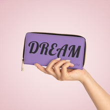 Load image into Gallery viewer, Zipper Wallet - Dream Big - Purple (Please allow 2 weeks for Shipping)
