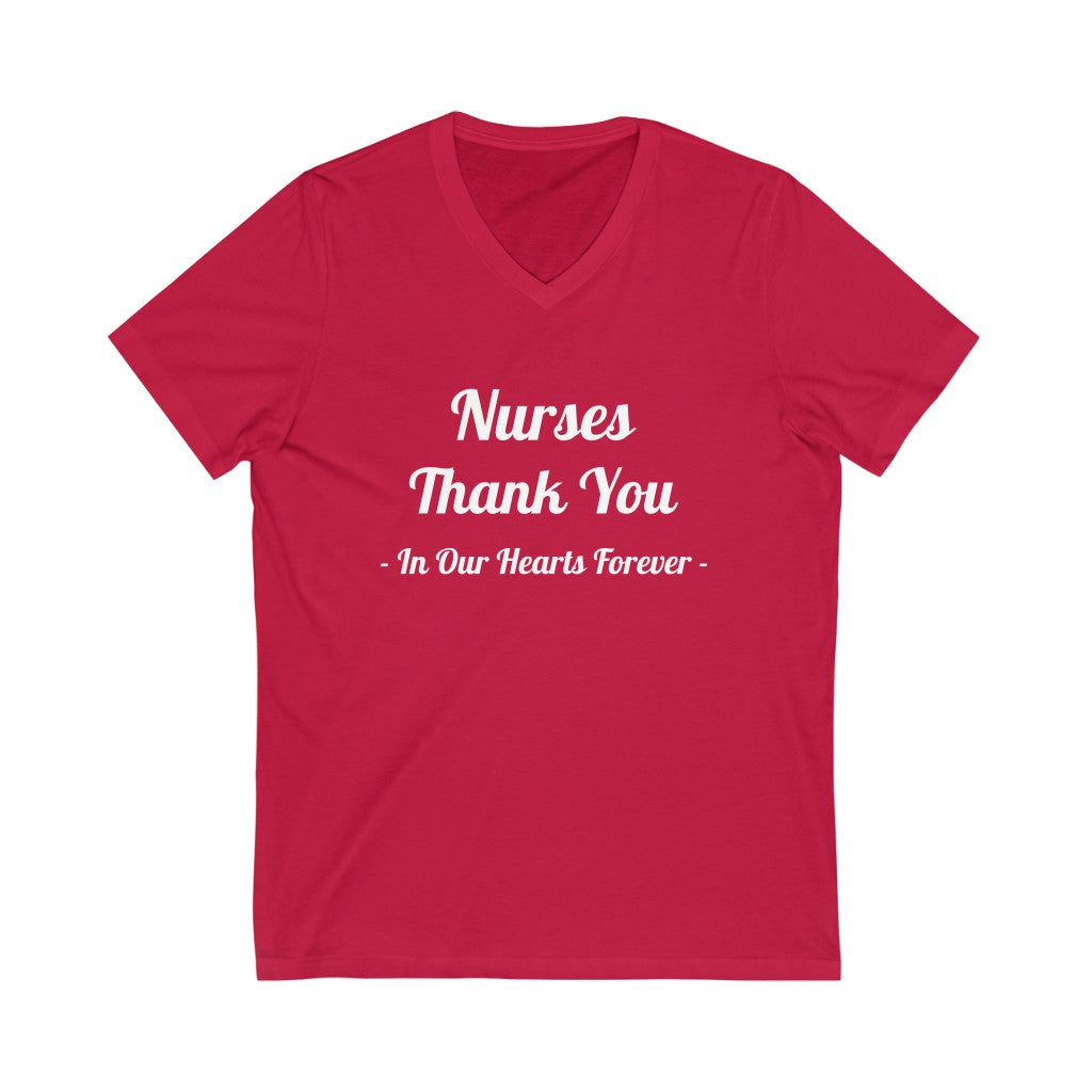 Nurses Thank You Unisex Jersey Short Sleeve V-Neck Tee