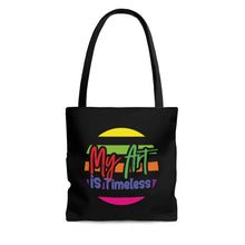 Load image into Gallery viewer, My Art is Timeless Black Tote Bag
