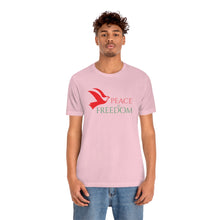 Load image into Gallery viewer, Peace &amp; Freedom Unisex Jersey Short Sleeve Tee
