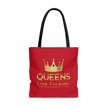 Load image into Gallery viewer, Queens Live Forever Red AOP Tote Bag
