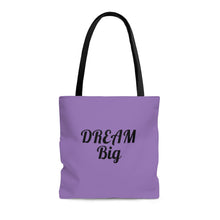Load image into Gallery viewer, Dream Big Purple AOP Tote Bag
