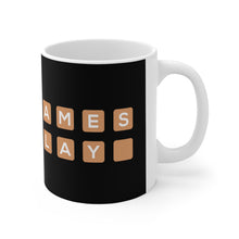 Load image into Gallery viewer, The Games We Play Black Mug 11oz
