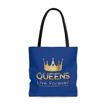 Cargar imagen en el visor de la galería, Queens Live Forever Blue AOP Tote Bag
