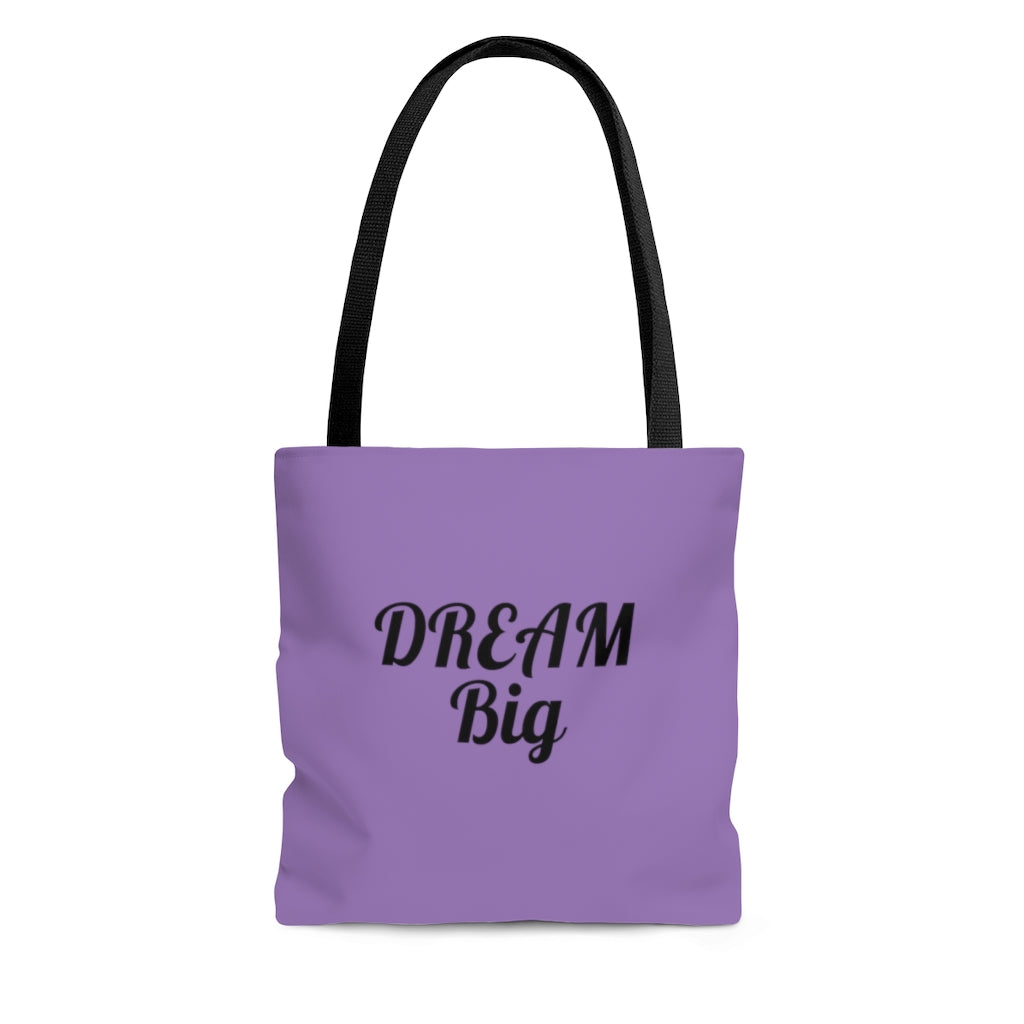 Dream Big Purple AOP Tote Bag