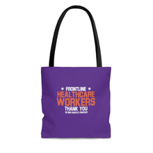 将图片加载到图库查看器，Frontline Healthcare Workers (version 2) Thank You Purple AOP Tote Bag
