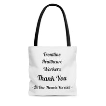 画像をギャラリービューアに読み込む, Frontline Healthcare Workers Thank You White AOP Tote Bag
