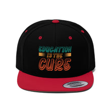 Load image into Gallery viewer, Education is the Cure (version 2) Flat Bill Hat
