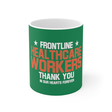Cargar imagen en el visor de la galería, Frontline Healthcare Workers version 2 Green Ceramic Mug 11oz
