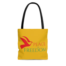 Load image into Gallery viewer, Peace &amp; Freedom Yellow Tote Bag
