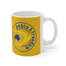Load image into Gallery viewer, Peace &amp; Freedom Yellow Mug 11oz
