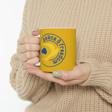Load image into Gallery viewer, Peace &amp; Freedom Yellow Mug 11oz
