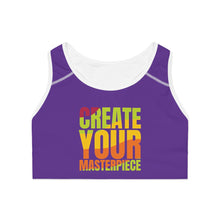 Load image into Gallery viewer, Create Your Masterpiece Sports Bra - Purple

