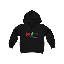 Load image into Gallery viewer, My Art is Timeless (version 2) Youth Heavy Blend Hooded Sweatshirt
