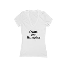 将图片加载到图库查看器，Create your Masterpiece Women&#39;s Jersey Short Sleeve Deep V-Neck Tee
