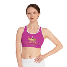 Load image into Gallery viewer, Queens Live Forever Sports Bra - Berry
