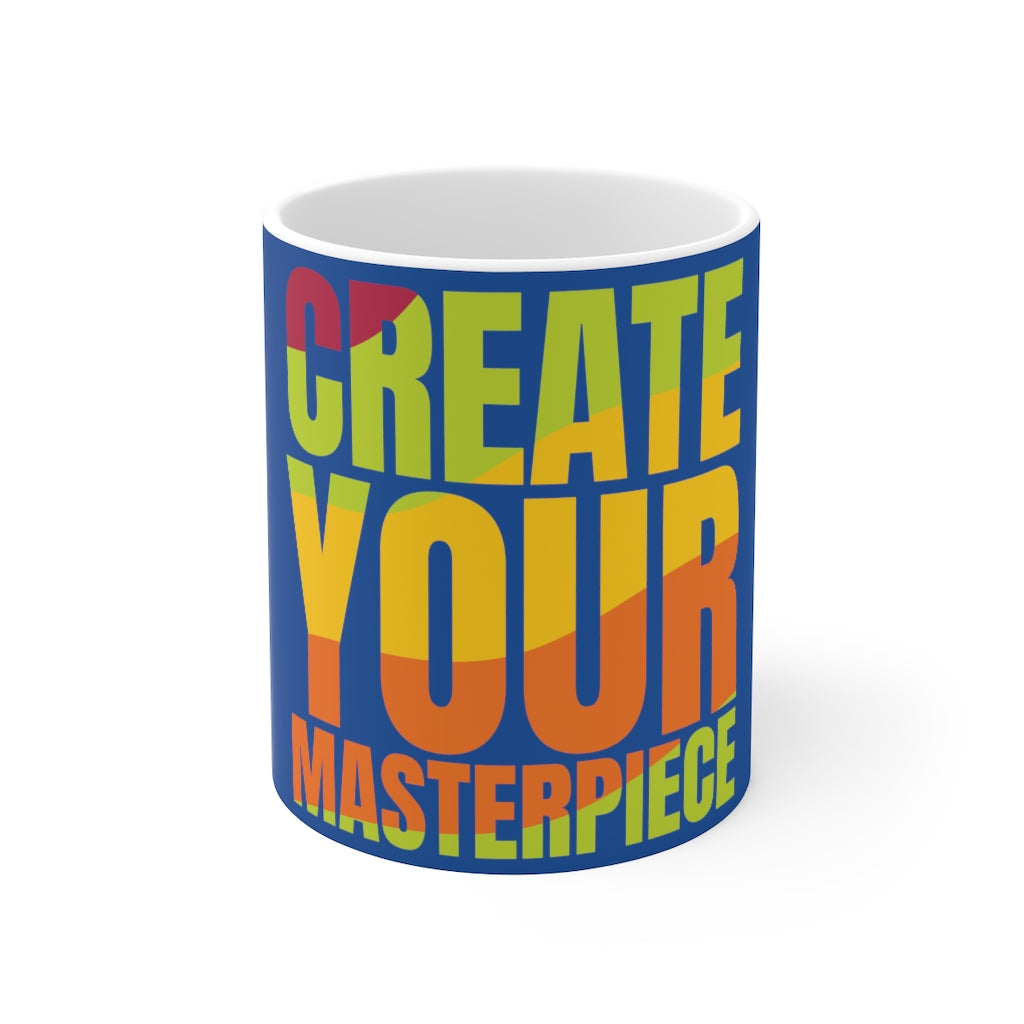 Create Your Masterpiece Ceramic Blue Mug 11oz