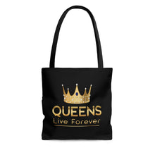 将图片加载到图库查看器，Queens Live Forever Black AOP Tote Bag
