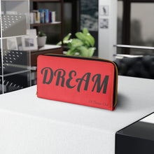 Load image into Gallery viewer, Zipper Wallet - Dream Big - Red (Please allow 2 weeks for Shipping)
