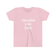 Cargar imagen en el visor de la galería, Education is the Cure Youth Short Sleeve Tee
